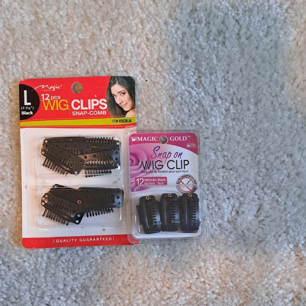 Magic Wig Clips Black (2) NEW